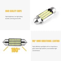 BellaGesundheit 36 mm-es Autó LED Belső Világítás Szett - 10 db Energiatakarékos Fehér Fény Alumínium Hűtőbordával - 12V Plug & Play Autóbel 5