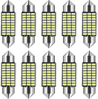 BellaGesundheit 36 mm-es Autó LED Belső Világítás Szett - 10 db Energiatakarékos Fehér Fény Alumínium Hűtőbordával - 12V Plug & Play Autóbel 1