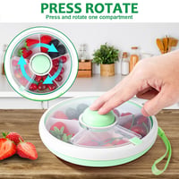 Cutie pentru gustări BellaGesundheit cu 5 compartimente rotative, cu capac, organizator verde pentru copii, pentru fructe, nuci, dulciuri, picnicuri și petreceri 2