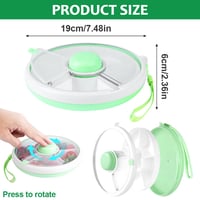 Cutie pentru gustări BellaGesundheit cu 5 compartimente rotative, cu capac, organizator verde pentru copii, pentru fructe, nuci, dulciuri, picnicuri și petreceri 5