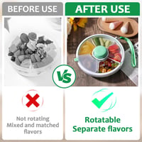 Cutie pentru gustări BellaGesundheit cu 5 compartimente rotative, cu capac, organizator verde pentru copii, pentru fructe, nuci, dulciuri, picnicuri și petreceri 3