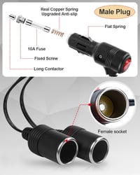 BellaGesundheit Szivargyújtó Elosztó - 1-ről 2-re Autós Adapter Kapcsolóval, 12V/24V Kompatibilis, Autókhoz, Motorokhoz és Teherautókhoz

AI 2