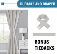 BellaHills 100% Opaque Sötétítő Függöny Szett 2db 240x132cm Hőszigeteléssel 7
