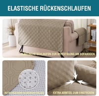 BellaHills 100% vízálló L alakú kanapévédő 247 cm, taupe 6