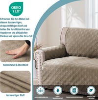 BellaHills 100% vízálló L alakú kanapévédő 247 cm, taupe 8