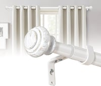 BellaHills 76-230 cm Teleszkópos Függönykarnis 25 mm Fehér 2 db Konzollal 1