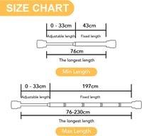 BellaHills Függönyrúd 76-230 cm, 25 mm átmérő, fehér dekoratív tartóval 2