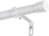 BellaHills Függönyrúd 76-230 cm, 25 mm átmérő, fehér dekoratív tartóval 1