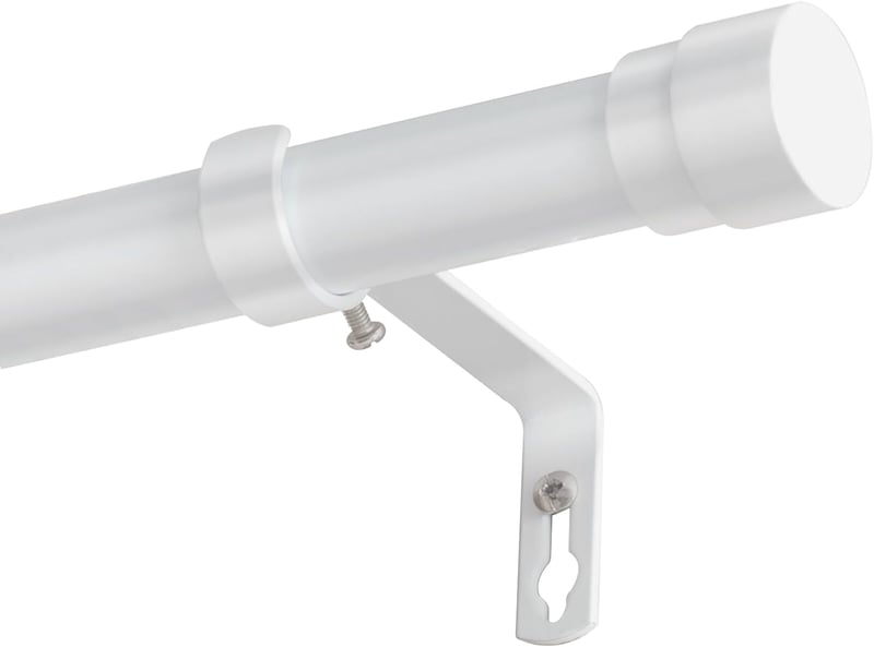 BellaHills Függönyrúd 76-230 cm, 25 mm átmérő, fehér dekoratív tartóval