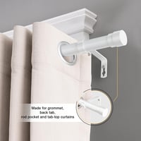 BellaHills Függönyrúd 76-230 cm, 25 mm átmérő, fehér dekoratív tartóval 3