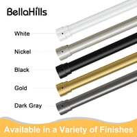 BellaHills Függönyrúd 76-230 cm, 25 mm átmérő, fehér dekoratív tartóval 7