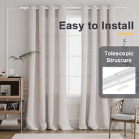 BellaHills Függönyrúd 76-230 cm, 25 mm átmérő, fehér dekoratív tartóval 4