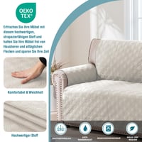 Husă de protecție pentru canapea BellaHills pentru 1-2-3-4 persoane și canapea de colț în formă de L (205 cm), 100% impermeabilă, antiderapantă, pentru câini și animale de companie, bej 8