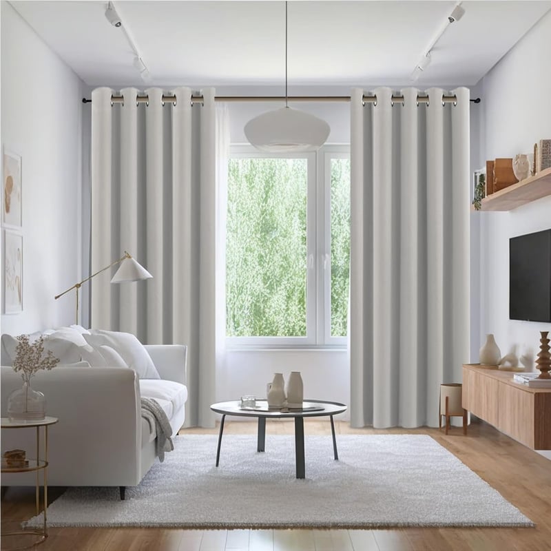 BellaHills Sötétítő Függöny Szürke Bézs 245x140cm Hőszigeteló Pár