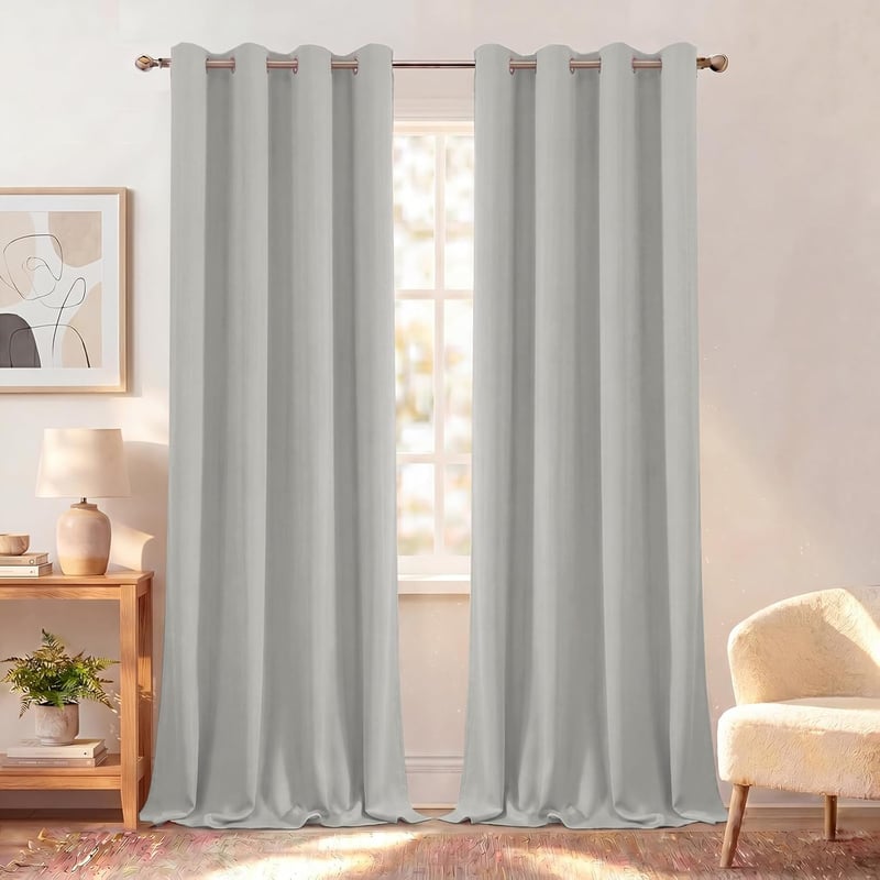 BellaHills Sötétítő Függöny Szürke Bézs 245x140cm Hőszigeteló Pár