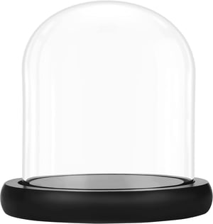 Belle Vous stakleno zvono s crnim drvenim postoljem - 10 cm