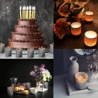 BELLE VOUS 12 db Szürke Üveg Mécsestartó Arany Szegéllyel - 6,4 cm Magas Gyertyatartó Készlet Esküvői Dekorációhoz, Aromaterápiához, Otthoni 7