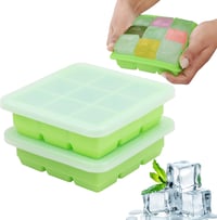 Belle Vous 2 db szilikon jégkocka forma fedéllel, 30 ml, halmozható, átlátszó 1