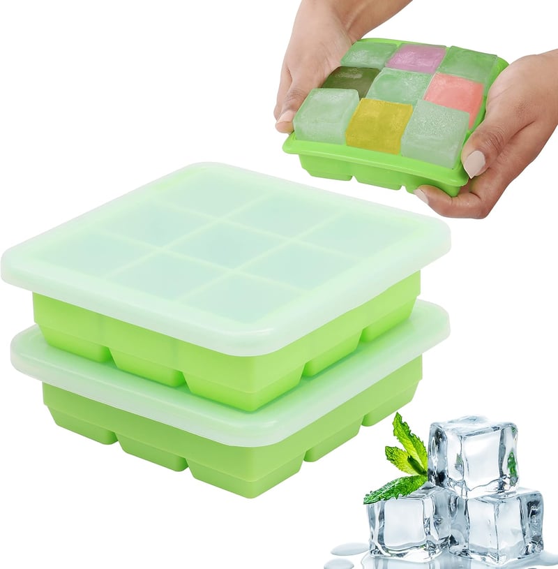 Belle Vous 2 db szilikon jégkocka forma fedéllel, 30 ml, halmozható, átlátszó