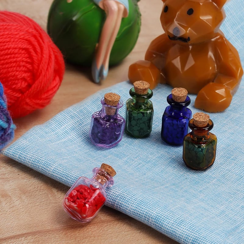 BELLE VOUS 20 db Vegyes Színű 2 ml Üveges Palack Parafa Dugóval - Esküvő Ajándék