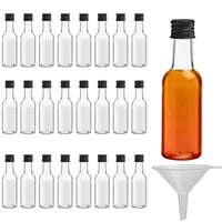 BELLE VOUS 24 db Mini Műanyag Palack Tetővel - 50ml Üres Kiszerelő Flakón Szeszes Italhoz - 24 pack 1