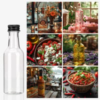BELLE VOUS 24 db Mini Műanyag Palack Tetővel - 50ml Üres Kiszerelő Flakón Szeszes Italhoz - 24 pack 6