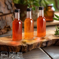 BELLE VOUS 24 db Mini Műanyag Palack Tetővel - 50ml Üres Kiszerelő Flakón Szeszes Italhoz - 24 pack 2
