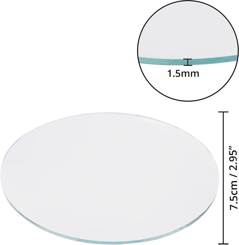 BELLE VOUS 50 db kerek fali tükör üveg lapka 7,5 cm dekorációhoz nappaliba és hálószobába