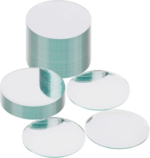 BELLE VOUS 50 db kerek fali tükör üveg lapka 7,5 cm dekorációhoz nappaliba és hálószobába