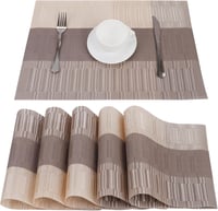 Belle Vous 6 darabos tányéralátét szett khaki-barna PVC, mosható, csúszásmentes, vízálló 1