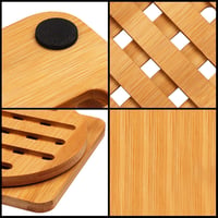 Belle Vous Bambusz Trivet Szett 4 db Hőálló Edénytartó 15x15 cm 3