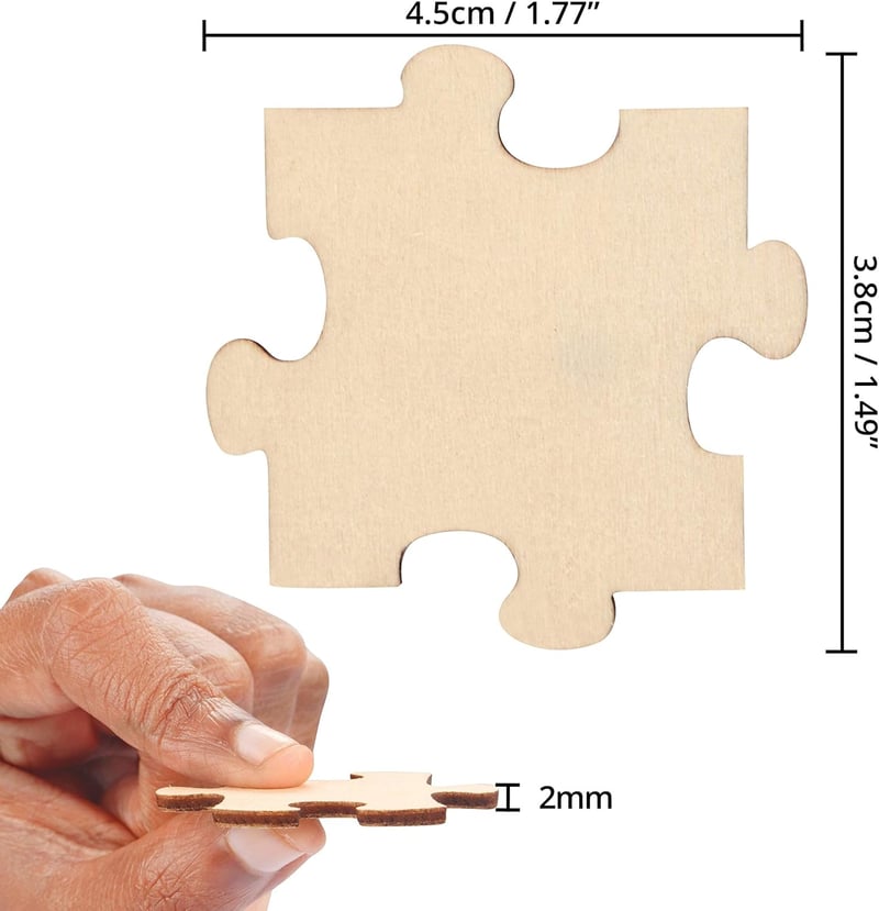 BELLE VOUS Fa Puzzle Üres 100 db Festéshez DIY Kézműves Esküvői Vendégkönyv