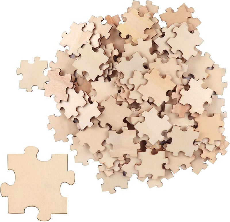 BELLE VOUS Fa Puzzle Üres 100 db Festéshez DIY Kézműves Esküvői Vendégkönyv