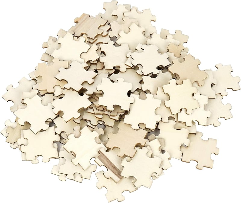 BELLE VOUS Fa Puzzle Üres 100 db Festéshez DIY Kézműves Esküvői Vendégkönyv