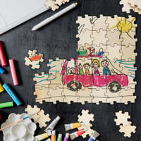 BELLE VOUS Fa Puzzle Üres 100 db Festéshez DIY Kézműves Esküvői Vendégkönyv 6
