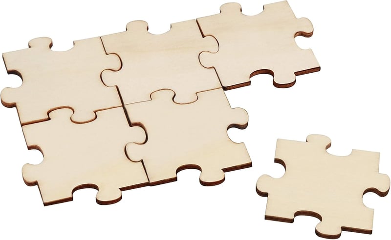 BELLE VOUS Fa Puzzle Üres 100 db Festéshez DIY Kézműves Esküvői Vendégkönyv