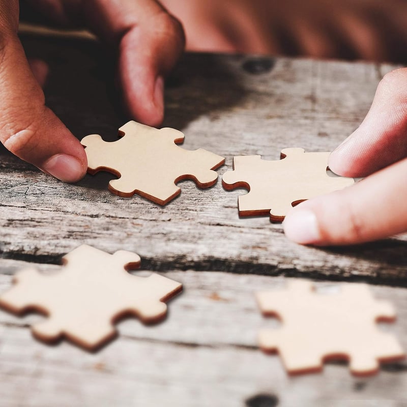 BELLE VOUS Fa Puzzle Üres 100 db Festéshez DIY Kézműves Esküvői Vendégkönyv