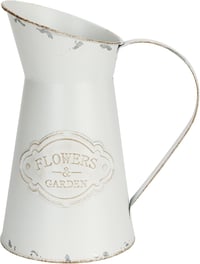 Belle Vous Fehér Fém Dekoratív Váza Vintage Stílusban 20cm 1