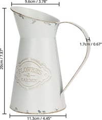 Belle Vous Fehér Fém Dekoratív Váza Vintage Stílusban 20cm 2