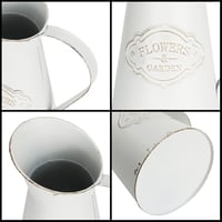 Belle Vous Fehér Fém Dekoratív Váza Vintage Stílusban 20cm 4