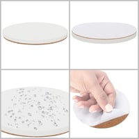 Belle Vous Okrugli bijeli keramički podmetači (12 komada) 10,2 cm – Neglazirane pločice za podmetače s podlogom od pluta – Podmetači za posude, čaše, šalice, za oslikavanje, akril i mozaik 4