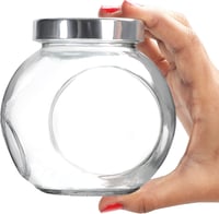 BELLE VOUS Kerek Üvegtartó Fedővel 480ml 6db - Tárolóedény Fűszerhez, Mézhez, Babáélelmiszerhez 3
