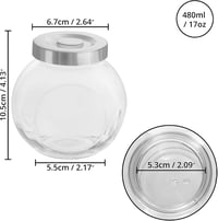 BELLE VOUS Kerek Üvegtartó Fedővel 480ml 6db - Tárolóedény Fűszerhez, Mézhez, Babáélelmiszerhez 2