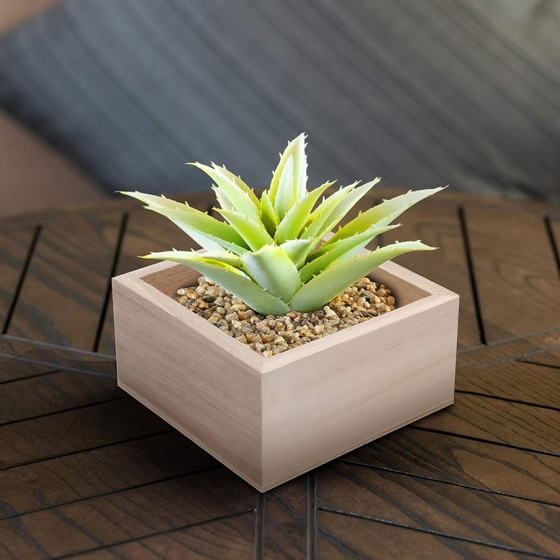 BELLE VOUS Négyzet alakú nyers fa tárolódoboz szett 4 db-os 9,5x9,5x5cm