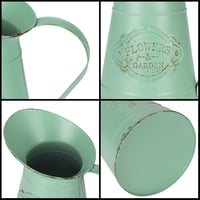 Belle Vous Olajzöld Fém Dekoratív Váza Vintage Shabby Chic Stílusban 18cm 4