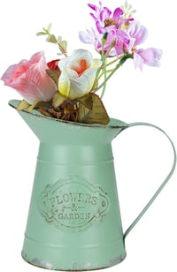 Belle Vous Olajzöld Fém Dekoratív Váza Vintage Shabby Chic Stílusban 18cm 5