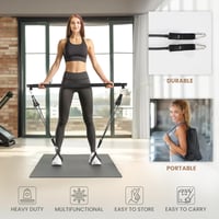 Belle Vous Pilates Rúd Készlet 4 Ellenállásos Szalaggal - Otthoni Edzéshez 5