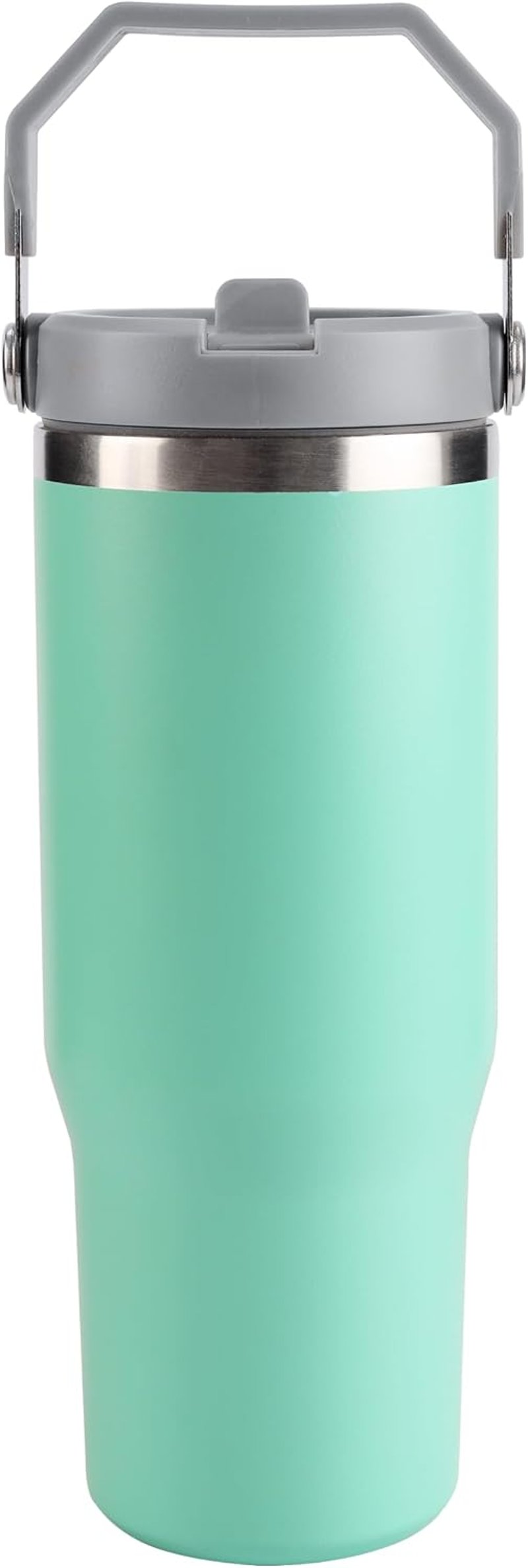 Belle Vous Rozsdamentes Termikus Bögre Szívószállal 880ml - Vákuum Kávés Pohár Forró és Hideg Italokhoz - Világoskék