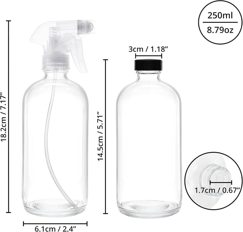 BELLE VOUS Üres Utántölthető Tiszta Spray Palack 3 db 250 ml Aromaterápia