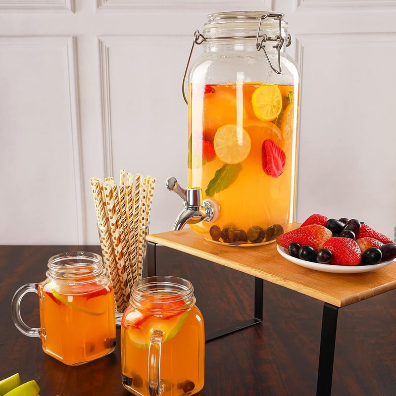 Belle Vous üveg italadagoló csappal 2,5 L - retro ital diszpenzér